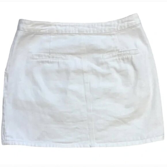 Honey Belle skirt asymmetrical Button Up White Denim Jean Size Large NWT - Picture 4 of 8
